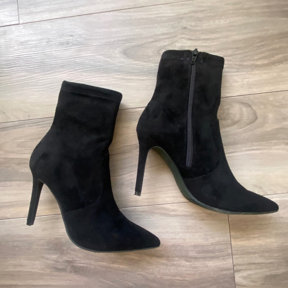Suede Sock Bootie Black 37 New